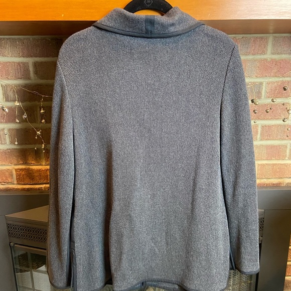 NWT Jaskar Boutique Waffle Knit Grey Jacket with Unique Details, Size L - Picture 9 of 9